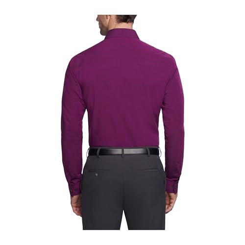 Image of Kenneth Cole REACTION Unlisted Men's Slim Fit Solid Cotton Spread Collar Full Sleeves Formal Dress Shirt