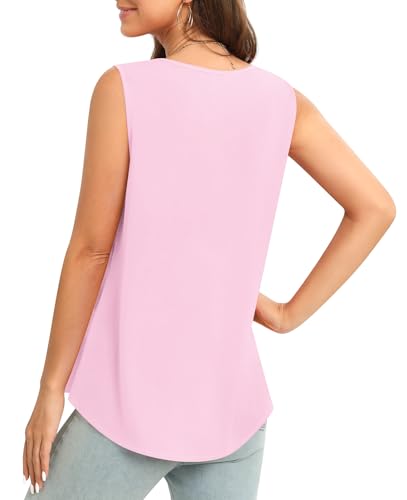 Image of Women's Sleeveless Chiffon Tank Top Business Casual Blouse Tunic Top