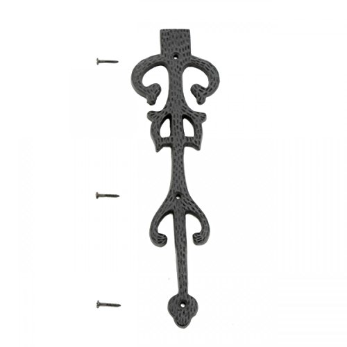 Renovators Supply Manufacturing Garage Door Decorative Hardware Decorative Design 11 In. Black Wrought Iron Rust Resistant Dummy Strap Hinge With Mounting Hardware, Pack Of 4 #TOP6