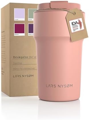 LARS NYSØM Thermo Coffee Mug-to-go 13oz 17oz | BPA-Free Travel Mug 0.38L 0.5 Liter with Insulation | Leak Proof Stainless Steel Thermal Mug for Coffee and Tea on The Go | Tea Mug (Sage, 17oz)