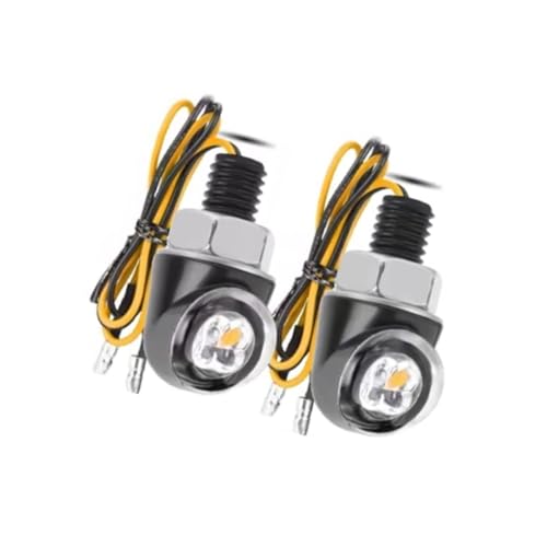 �o�C�N �E�C���J�[ For Bajaj For Pulsar 200 N200S RS200 AS200 �^�[���V�O�i���C���W�P�[�^�[�e�[���u���[�L���C�g�A���o�[�T�C�h�}�[�J�[�����v�쓮 8 �~�����[�g���t�����g���A(Yellow,2pcs)
