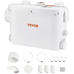 Triturador Fregadero Precio VEVOR Bomba de Eliminación de Triturador 500 W Bomba de Aguas Residuales Caudal Máximo de 6600 L/h Elevación de 8 m Bomba Trituradora de Alcantarillado con 3 Entradas de Agua para Inodoro Cocina Ducha