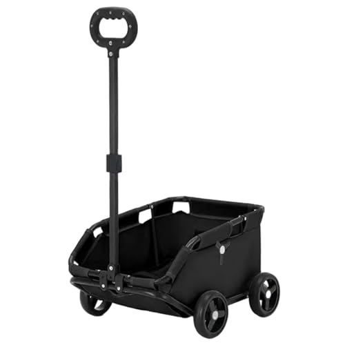 Lcarege Small Dog Stroller, Foldable Dog Cart with Safety Rope, Storage Basket & Extendable Handle, Lightweight Carrier for Travel, Walking, Vet Visits