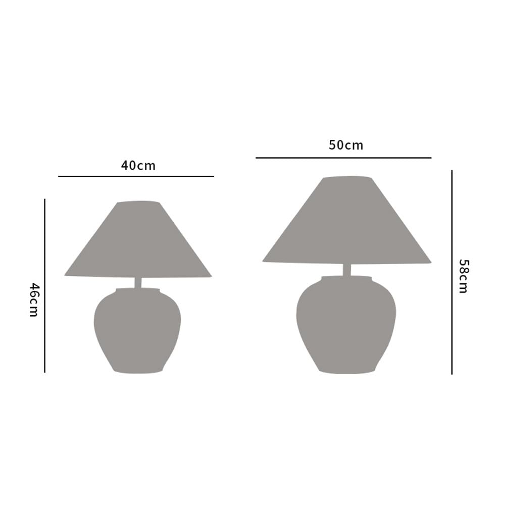Rustykalna wiejska biała brązowa ceramiczna lampa stołowa, E27 Elegancka minimalistyczna lampa biurkowa do sypialni, salonu, domowego biura(Dimming Switch,S)