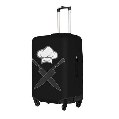 Travel Luggage Cover Skull Knife Chef Hat Fashion Washable Baggage Suitcase Protector Fit For Luggage X-Large2