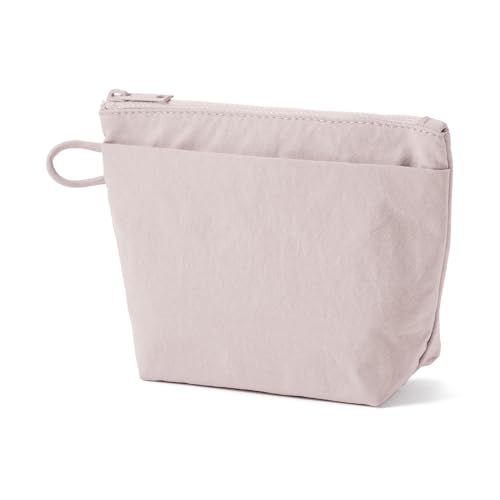 MUJI 無印良品 リンクルナイロン マチ付きポーチ ・ピンク S 約16.5×11×6cm 84475665