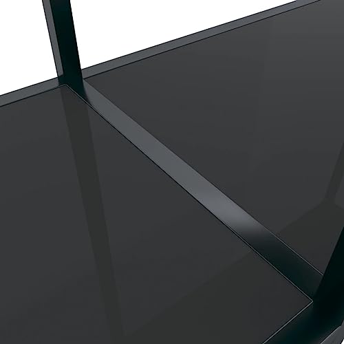 Consola para pasillo de vidrio templado negro y diseño minimalista 6