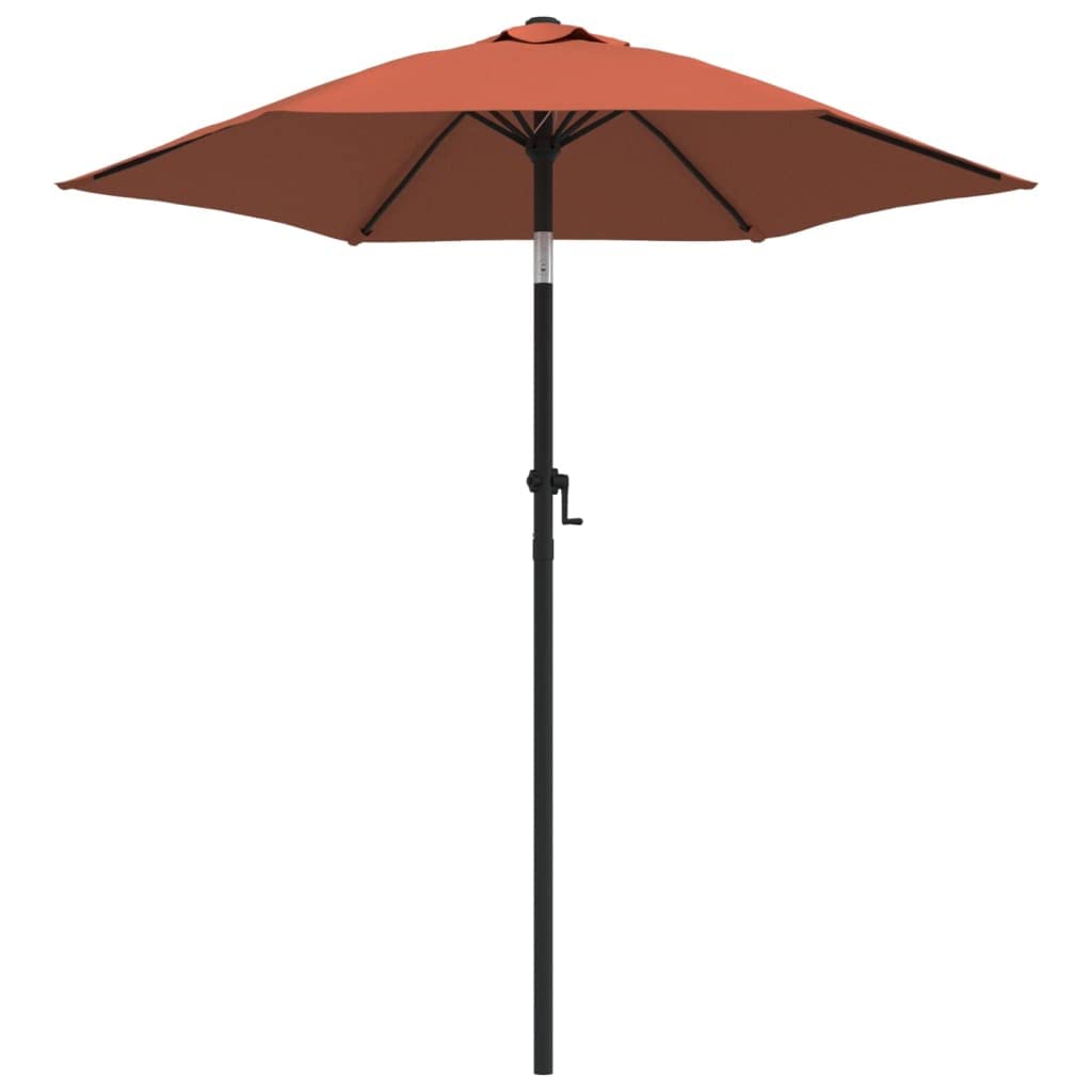 vidaXL Sombrilla de Aluminio, Parasol Toldo Protector, Refugio Solar, Paraguas para Playa Jardín Patio Exterior, Color Terracota 200x224 cm