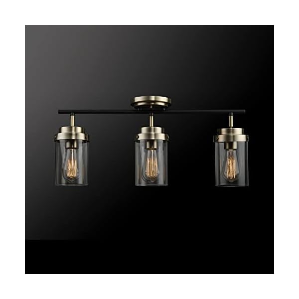 Globe Electric 59673 3Light Track Lighting, Antique Brass, Matte Black