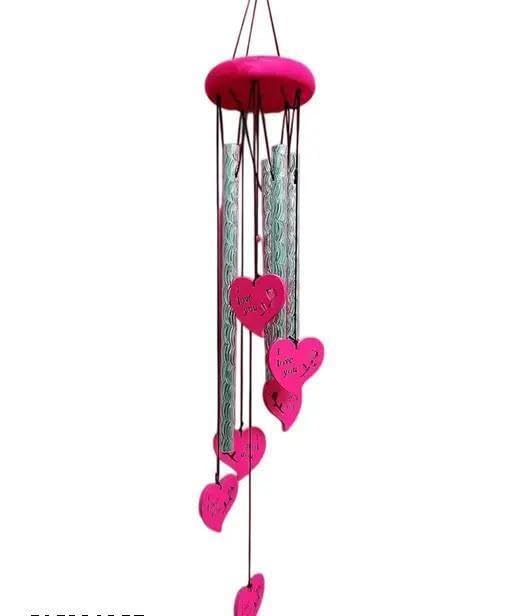 Pink Heart Wind Chime – Romantic Hanging Metal Wind Chimes with “Love You” Heart Charms – Valentine’s Day Gift, Anniversary Decor, Outdoor & Indoor Garden Decoration-image-16