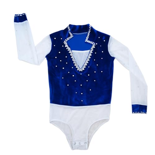 JoyCan Fantasia masculina de veludo azul e branco patinação artística patinação artística profission
