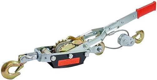 Come Along Winch 2T,Pulling Capacity 12 FT Steel Cable 2 Hooks,Heavy Duty Come Along Tool with Dual Gears,Heavy Duty Hoist Cable Puller for Vehicle Rescue