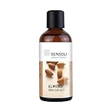 SENSOLI Huile d'amande douce 100 ml – Huile hydratante naturelle non parfumée pour les soins des cheveux et de la peau – dans un flacon en verre