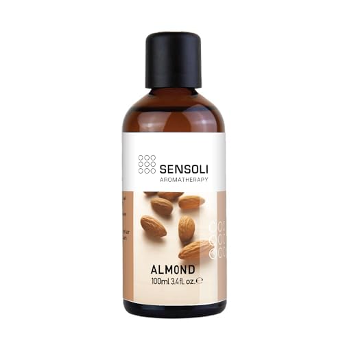 SENSOLI Sweet Almond Oil 100ml - 100% Pure Carrier Oil - Natural Oil for Skin, Hair, Massage & DIY Cosmetics