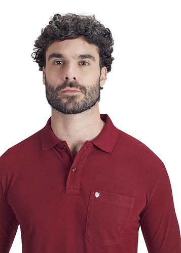 Image of Men's Cotton-Rich Full-Sleeve Polo T-Shirt with Pocket Premium Pique Fabric Casual & Stylish