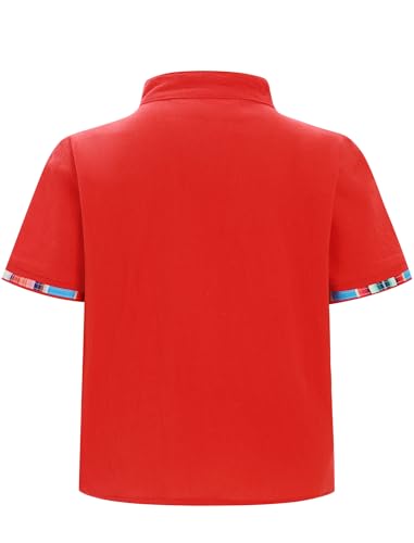 IBTOM CASTLE Toddlers Kids Boys Mexican Shirts Guayabera Short Sleeve Button Down Embroidery Shirt Top Cinco De Mayo Outfit2