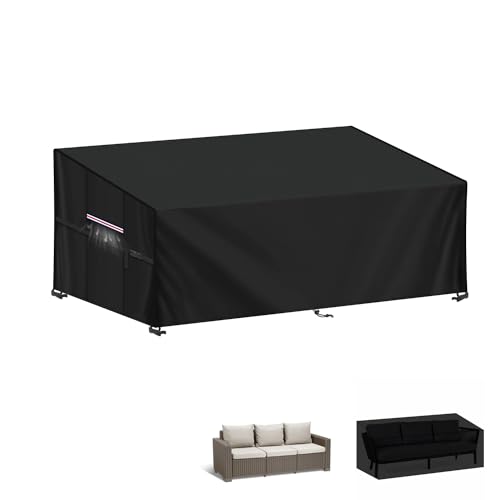 LAMUNI Fundas Sofá Exterior Funda para Sofá de Jardin Impermeable Funda Protectora Sofa Jardín 420D Oxford Funda Muebles Exterior Sofa 2-3 Plazas Cubierta de Sofá de Jardín, Anti-UV, 160x85x71/61cm