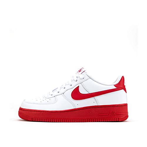 Nike Air Force 1 (GS), niedrige Turnschuhe für Kinder und Jugendliche, White University Red White, 39 EU