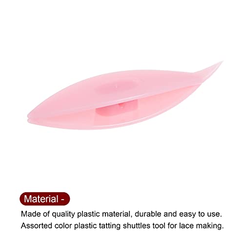 Image of HARFINGTON 5pcs Tatting Shuttles 77x21x11mm 5 Colors Plastic Shuttles for Lace-Making DIY Hand Craft Tool Knitting Arts Supplies