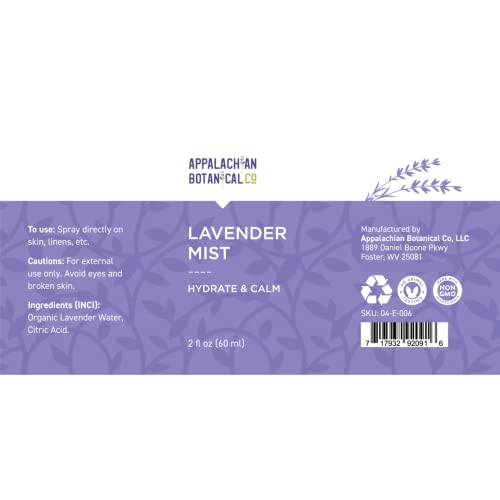 Appalachian Botanical Co Organic Lavender Mist, 2 Fl Oz - Pillow Mist - Bed Spray - Lavender Pillow Spray #TOP5