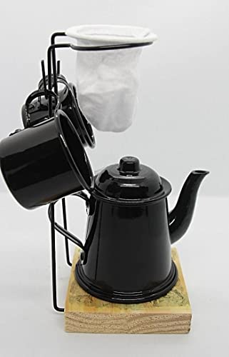 Xícara Café Goumert, Suporte, Coador, Caneca 80ml, Bule 270ml