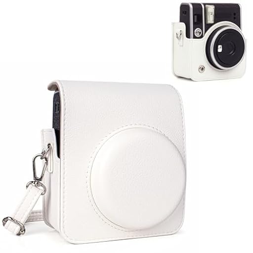 HIYQIN Funda para Cámara Instant Mini 40, Bolsa de Transporte Compatible con Fujifilm Instax Mini 40, Funda de Cuero para Instax Mini 40 con Correa Ajustable - Blanco | Ya disponible en tu tienda friki favorita! En mundofriki.es!