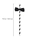 LUOEM Paper Drinking Straws Bow Ties Decorative Cocktail Drinking Straws for Birthday Wedding Christmas Baby Shower Theme Decoration Supplies（40 pack）