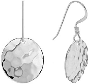 Tuscany Silver Sterling Silver Hammered Round Drop Earrings