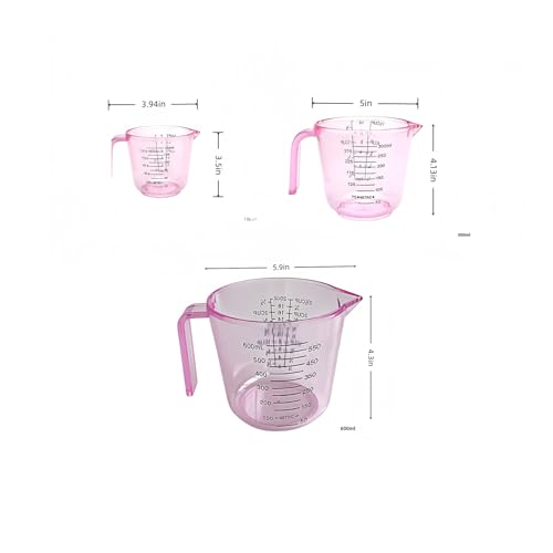 Set de Vasos Medidores Rosados 3 piezas 150ml-600ml miniatura 2
