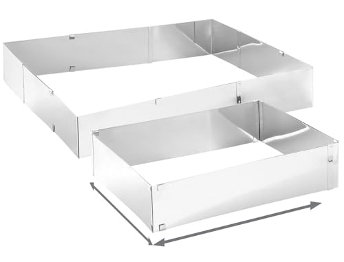 Foto von Rosenstein & Söhne Backrahmen eckig: Edelstahl-Backrahmen, rechteckig, verstellbar auf maximal 47 x 38 cm (eckig verstellbar, Tortenring, Rechteckiger)