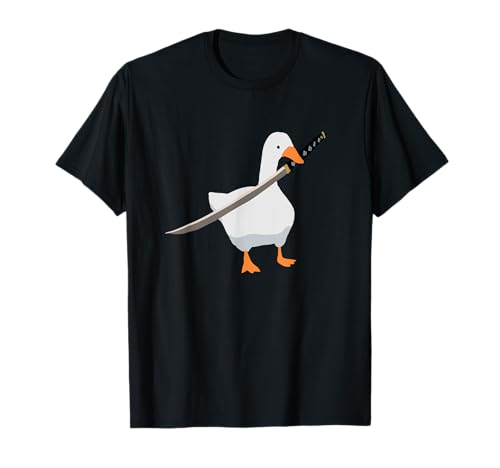 Duck with sword Duck wielding a Katana knife Goose T-Shirt