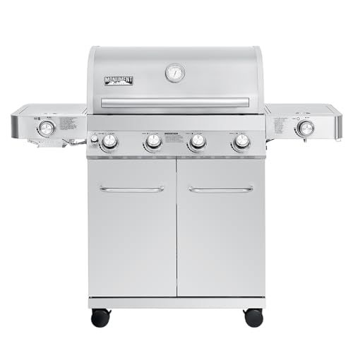 Monument Grills Larger 4+2 Burner Propane Gas Grills Stainless Steel Cabinet Style with Side & Side...