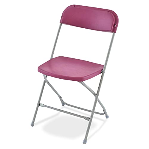 EventStable TitanPRO Burgundy Plastic Folding Chair - Lightweight Foldable Outdoor Chair - Durable Patio Chairs - Chair Set for Parties Banquet - 10 Pack