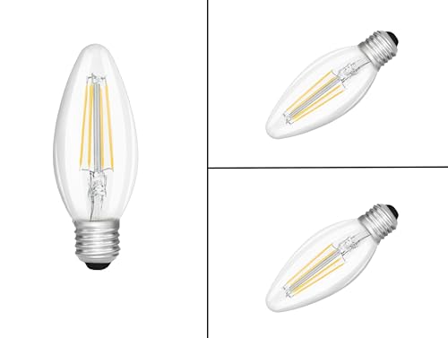 Image of kinis Vintage Style Candle Shape Light Bulbs /Bulb for Wall Light /Bulb for Hanging Light /Bulb for Pendant Light /Bulb for Chandelier /Bulb for Decorative Lights (KIN-C35 Bulb, Pack of 4)
