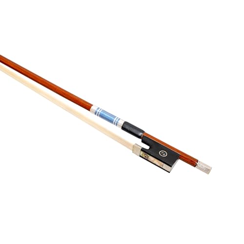 MI&VI NB-545 Brazilwood Violin Bow 4/4 (Full Size) with Bow Case Included | Blue Tinsel | Full Mounted | Natural Horse Hair | Balanced Weight (Blue)