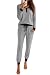 Nieery Schlafanzug Damen Lang Baumwolle Winter Pyjama Set mit Taschen