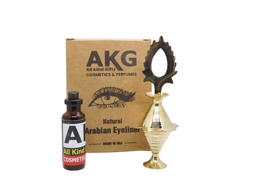 AllKindGifts 100% Natural Black Arabian Eyeliner With Handmade Eyeliner Pot Intense Color, Long-Wearing, Smudge-Proof