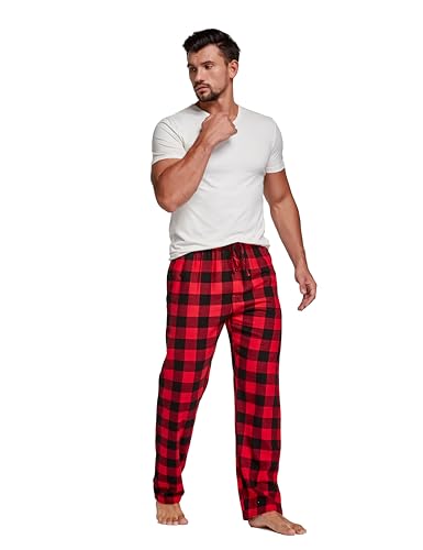 CYZ Men's 100% Cotton Super Soft Flannel Plaid Pajama Pants4
