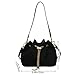 Ulxkmt Soft Suede Crossbody Bags Drawstring Bucket Purse for Women Thread String Women's Handbags