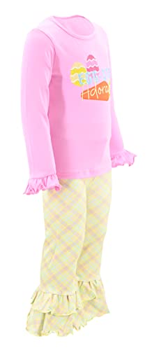 Image of Unique Baby 2 Piece Girls Double Ruffle Leggings and Long Sleeve Shirt Clothes Set Kid and Toddler Girl Outfit