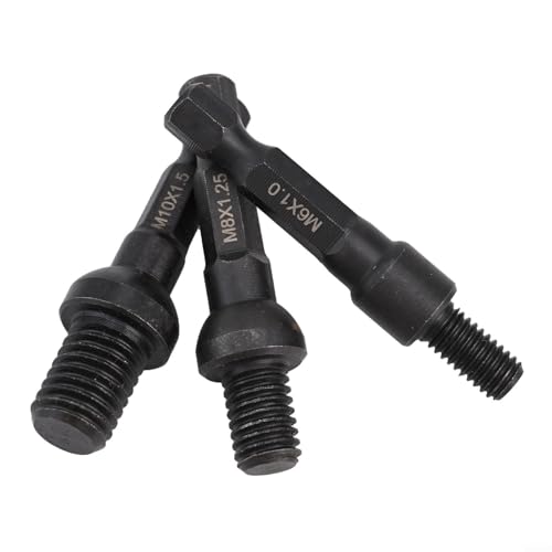 Juego de 3 adaptadores de enchufe M6 M8 M10 CrMo para tuercas de inserción y pernos de suspensión, vástago hexagonal de 1/4 pulgadas diseñado para taladro eléctrico tornillo preperforación (A)