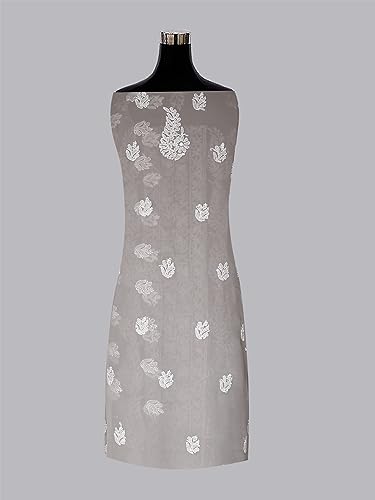 Image of Ada Hand Embroidered Lucknowi Chikankari Unstitched Georgette Salwar Suit with Dupatta for Women - Dress Material 3990