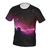Dark Star Sky Print Classic Men's T-Shirts,Comfortable Graphic Tees for Men,for Everyday Wear and Gifts #2