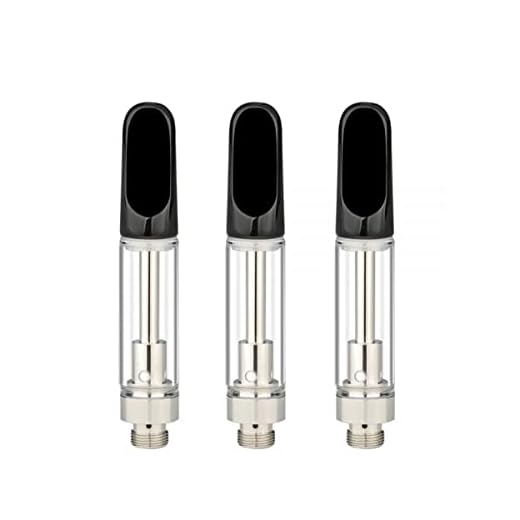 2pcs CBD Thick Oil Cartridge, Ceramic Coil Glass Vape Carts Atomizer Tank for 510 Thread Preheat Battery Uni Pro Box Mod Vape Pen Kit -No Liquid (1.0ml Black)