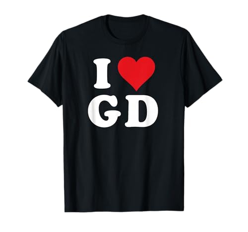 I Love GD Iniziali I Heart G.D. Nome Cognome G D Maglietta