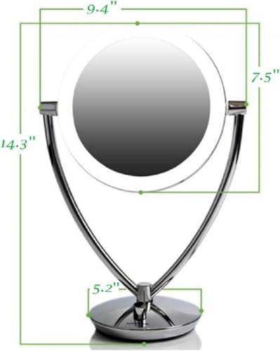 Espejo de maquillaje de mesa Ovente con luz LED 8" miniatura 6