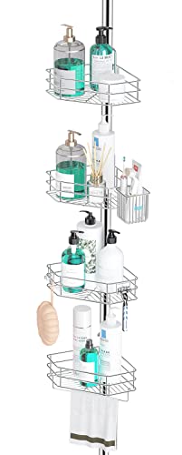 Seirione Shower Caddy Corner, Rustproof Shower Organizer, 4 Tier Shower Shelves, No Drilling Shower Rack, Adjustable Shower Storage And Large Shower Shelf For Inside Shower, 56 To 114 Inch #TOP30