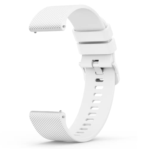 Bracelet Compatible avec Garmin Forerunner 245/Vivoactive 3/Forerunner 645, Bracelet en Silicone de Rechange pour Garmin Venu/Vivomove HR Smart Watch (Blanc)