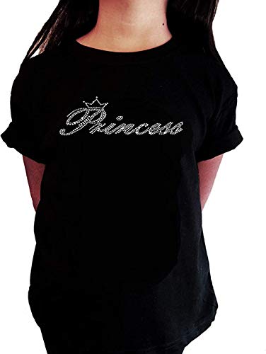 Girl's T-Shirt with Crystal Princess in Rhinestones2