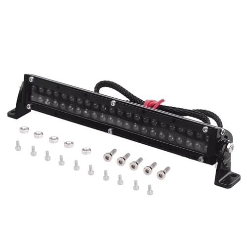 Focos RC para Axial SCX10 TRX4 y Tamiya CC01 con barra de luz de techo metálica de alta potencia
